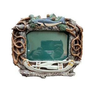 Romantic Passages Fishing Canoe Woodland Cabin Mountain Rustic Picture Frame 5x7